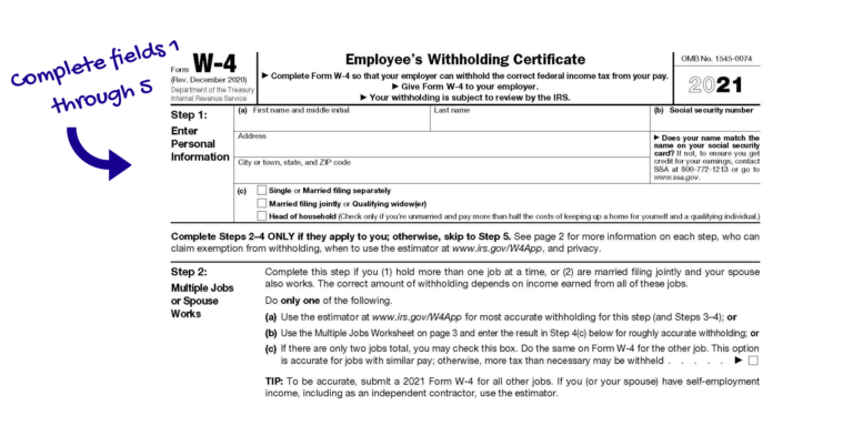 How To Complete A Form W 4 Updated For 2021 Canon Capital Management Group Llc 4213